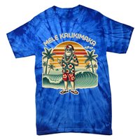 Retro Christmas Surf Mele Kalikimaka Santa Shaka Hawaii Gift Tie-Dye T-Shirt