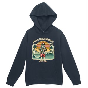 Retro Christmas Surf Mele Kalikimaka Santa Shaka Hawaii Gift Urban Pullover Hoodie