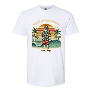 Retro Christmas Surf Mele Kalikimaka Santa Shaka Hawaii Gift Softstyle CVC T-Shirt