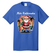 Retro Christmas Surf Mele Kalikimaka Santa Shaka Hawaii Cute Gift Tall T-Shirt