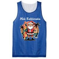 Retro Christmas Surf Mele Kalikimaka Santa Shaka Hawaii Cute Gift Mesh Reversible Basketball Jersey Tank