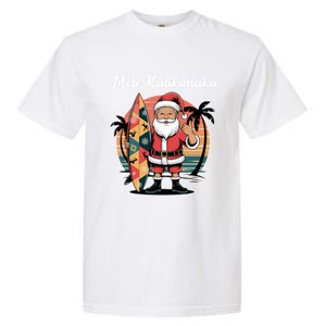 Retro Christmas Surf Mele Kalikimaka Santa Shaka Hawaii Cute Gift Garment-Dyed Heavyweight T-Shirt