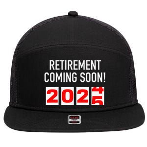 Retirement Coming Soon 2025 Soon To Be Retired Countdown Gift 7 Panel Mesh Trucker Snapback Hat