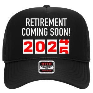 Retirement Coming Soon 2025 Soon To Be Retired Countdown Gift High Crown Mesh Back Trucker Hat