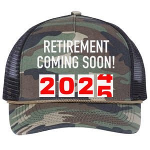 Retirement Coming Soon 2025 Soon To Be Retired Countdown Gift Retro Rope Trucker Hat Cap