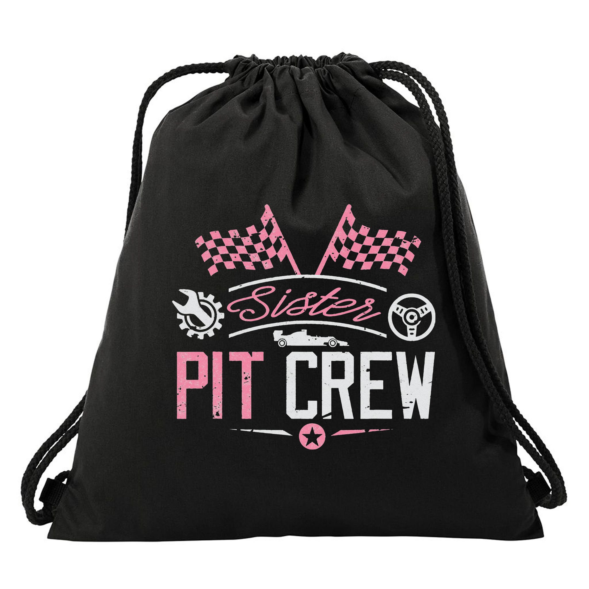 Racing Car Sister Racer Sister Pit Crew  Drawstring Bag