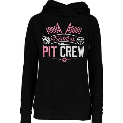 Racing Car Sister Racer Sister Pit Crew  Womens Funnel Neck Pullover Hood