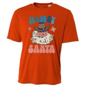 Retro Christmas Santa Holiday Howdy Santa Xmas Gift Cooling Performance Crew T-Shirt