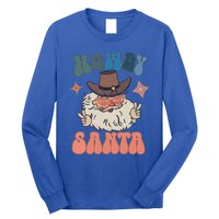 Retro Christmas Santa Holiday Howdy Santa Xmas Gift Long Sleeve Shirt