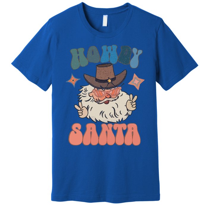 Retro Christmas Santa Holiday Howdy Santa Xmas Gift Premium T-Shirt