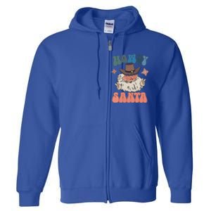 Retro Christmas Santa Holiday Howdy Santa Xmas Gift Full Zip Hoodie