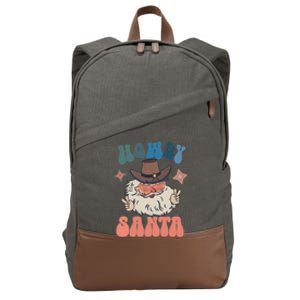 Retro Christmas Santa Holiday Howdy Santa Xmas Gift Cotton Canvas Backpack