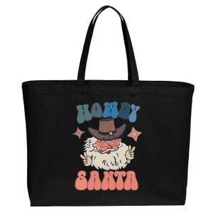 Retro Christmas Santa Holiday Howdy Santa Xmas Gift Cotton Canvas Jumbo Tote