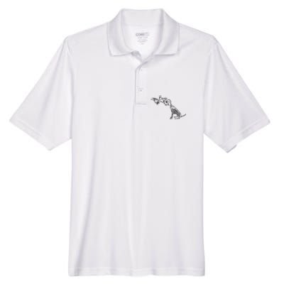 Retro Cute Skeleton Hand Boop Dog Funny Halloween Men's Origin Performance Pique Polo