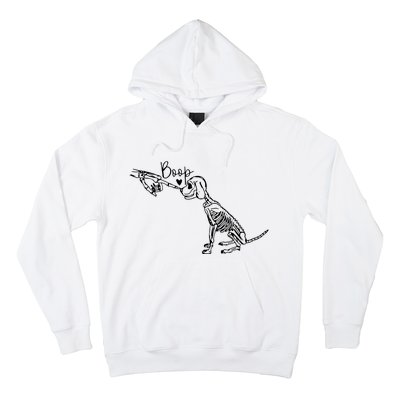 Retro Cute Skeleton Hand Boop Dog Funny Halloween Hoodie