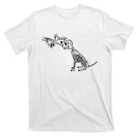 Retro Cute Skeleton Hand Boop Dog Funny Halloween T-Shirt