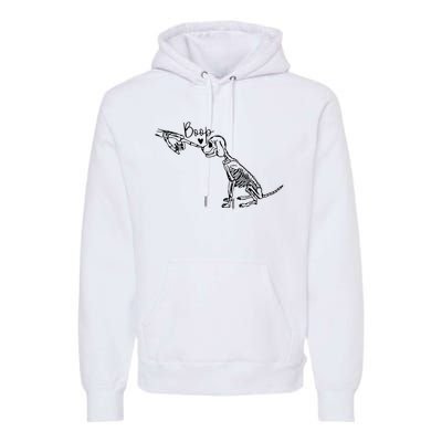 Retro Cute Skeleton Hand Boop Dog Funny Halloween Premium Hoodie