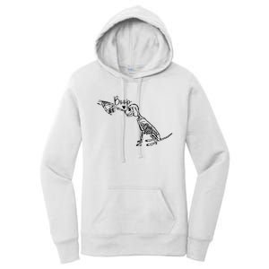 Retro Cute Skeleton Hand Boop Dog Funny Halloween Women's Pullover Hoodie