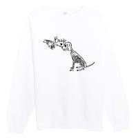 Retro Cute Skeleton Hand Boop Dog Funny Halloween Premium Crewneck Sweatshirt