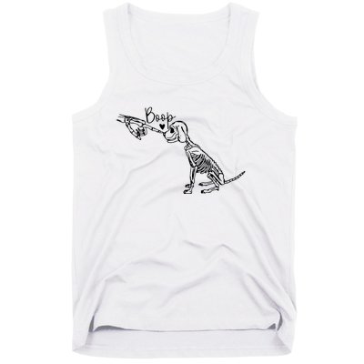 Retro Cute Skeleton Hand Boop Dog Funny Halloween Tank Top