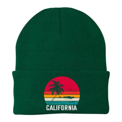 Retro California Surf Vintage Beach Cali 70s Venice Palm Sun Knit Cap Winter Beanie