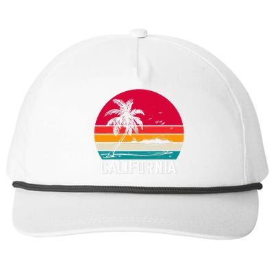 Retro California Surf Vintage Beach Cali 70s Venice Palm Sun Snapback Five-Panel Rope Hat