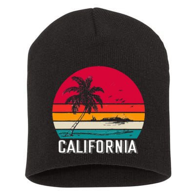 Retro California Surf Vintage Beach Cali 70s Venice Palm Sun Short Acrylic Beanie