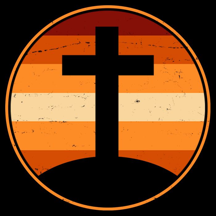 Retro Cross Sunset 7-Panel Snapback Hat