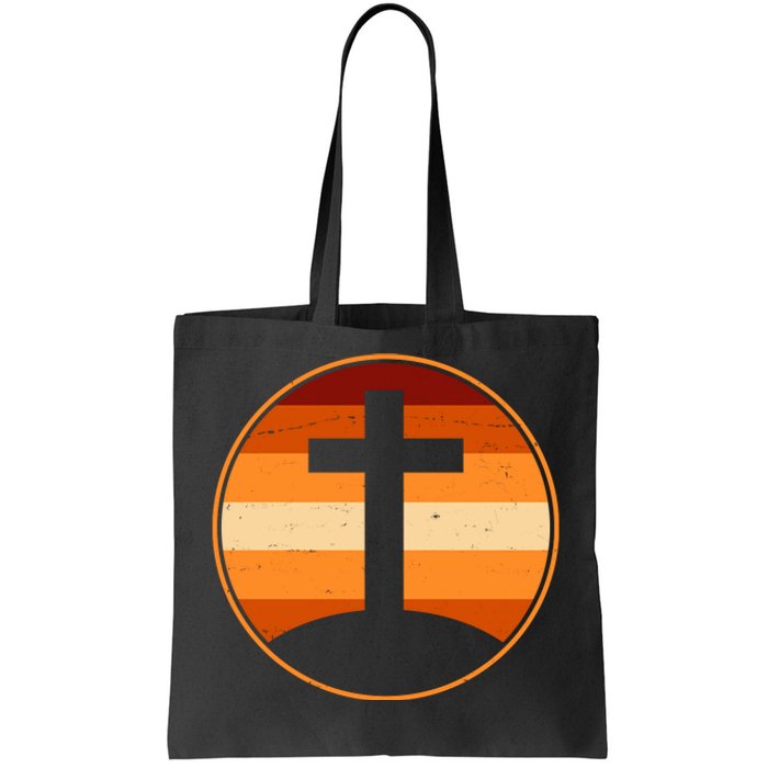 Retro Cross Sunset Tote Bag