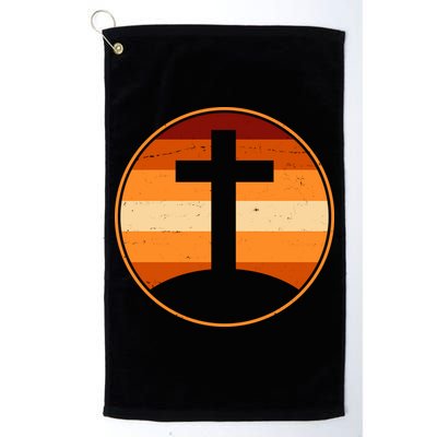 Retro Cross Sunset Golf Towel
