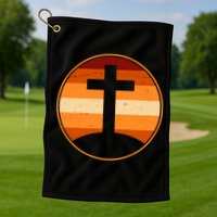 Retro Cross Sunset Golf Towel