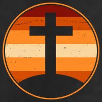 Retro Cross Sunset Golf Towel