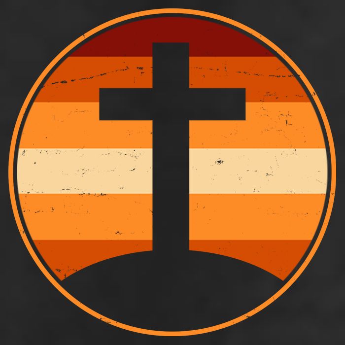 Retro Cross Sunset Golf Towel