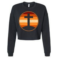 Retro Cross Sunset Cropped Pullover Crew