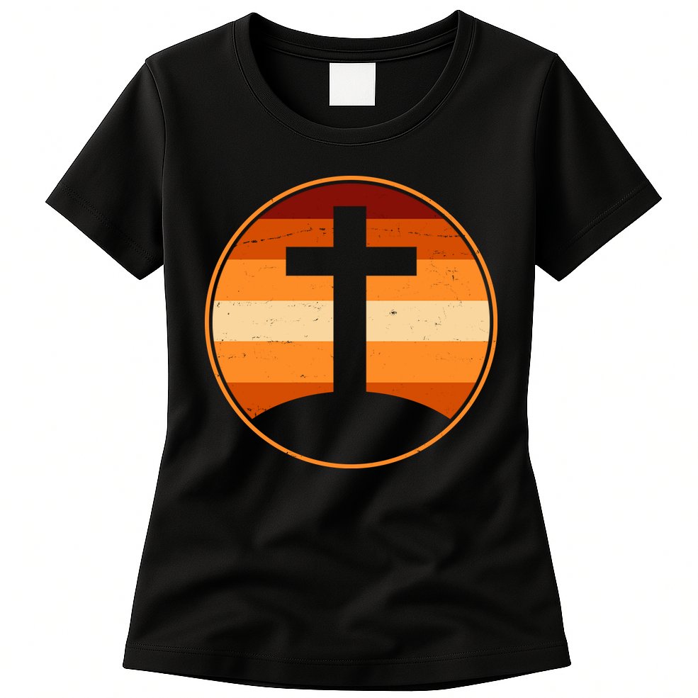 Retro Cross Sunset Womens T-Shirt