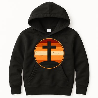 Retro Cross Sunset Kids Hoodie