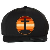 Retro Cross Sunset Wool Snapback Cap