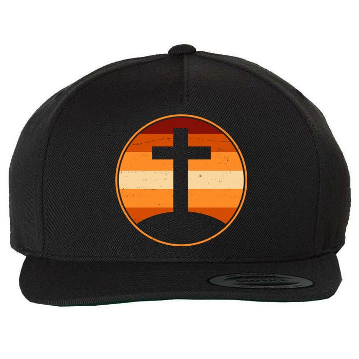 Retro Cross Sunset Wool Snapback Cap