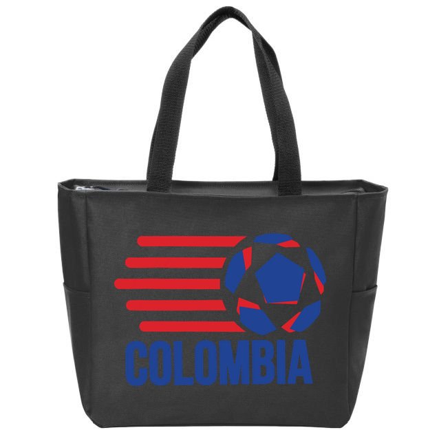 Retro Colombia Soccer 2018 Zip Tote Bag