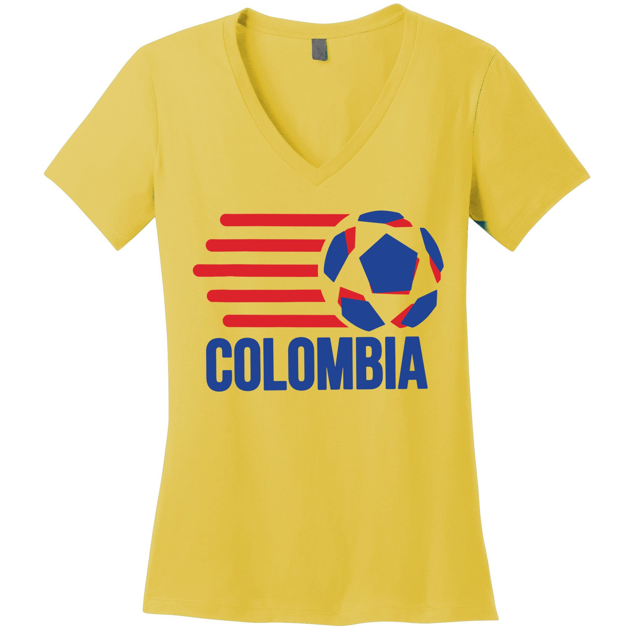 Retro Colombia Soccer 2018 Women's V-Neck T-Shirt