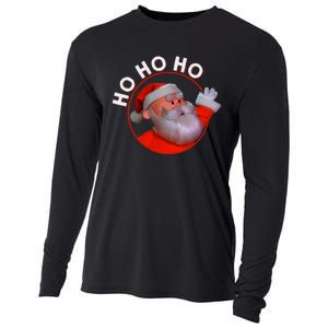 Retro Christmas Special Santa Ho Ho Ho Merry Christmas Cooling Performance Long Sleeve Crew