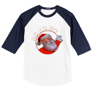 Retro Christmas Special Santa Ho Ho Ho Merry Christmas Baseball Sleeve Shirt