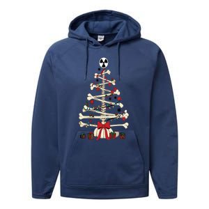 Radiology Christmas Skeleton Christmas Tree Performance Fleece Hoodie