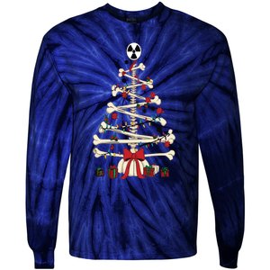 Radiology Christmas Skeleton Christmas Tree Tie-Dye Long Sleeve Shirt