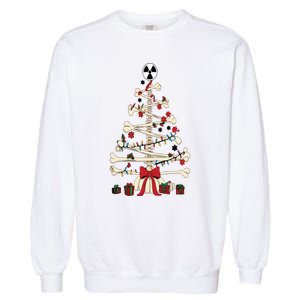 Radiology Christmas Skeleton Christmas Tree Garment-Dyed Sweatshirt