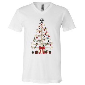 Radiology Christmas Skeleton Christmas Tree V-Neck T-Shirt