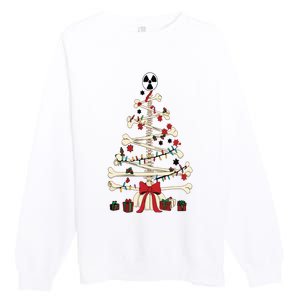 Radiology Christmas Skeleton Christmas Tree Premium Crewneck Sweatshirt