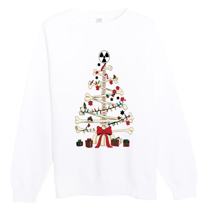 Radiology Christmas Skeleton Christmas Tree Premium Crewneck Sweatshirt