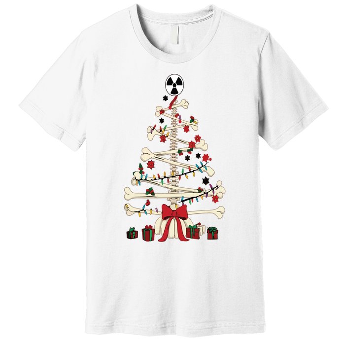 Radiology Christmas Skeleton Christmas Tree Premium T-Shirt