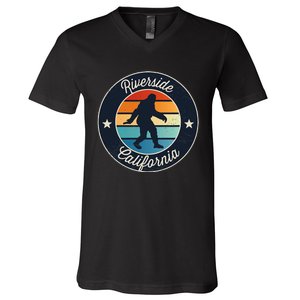 Riverside California Sasquatch Graphic V-Neck T-Shirt